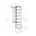 BenchK Series 2 221 + A076 Wallbars - Diagram with measurements and sizes