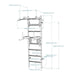 BenchK Series 2 232 Wall Bars - Diagram with sizes and measurements