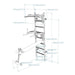 BenchK Series 2 233 Wall Bars - Diagram with sizes and measurements