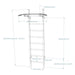 BenchK Series 5 521 Wall Bars - Diagram with size and measurements