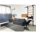 BenchK Series 5 523B Wall Bars with Bench - Black wall bar in a living room