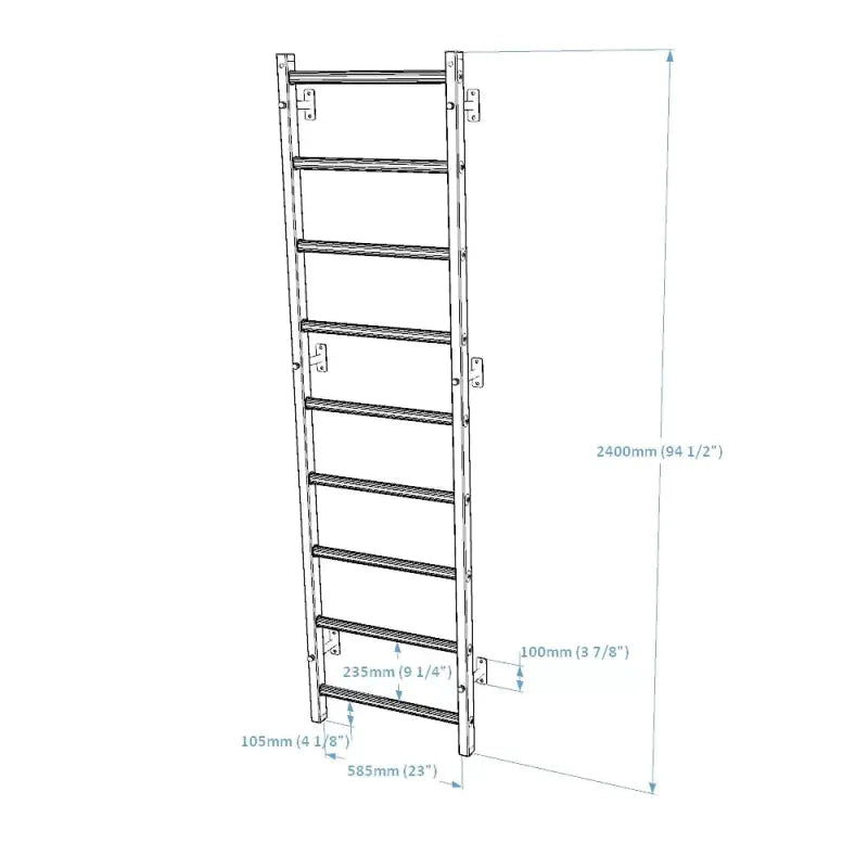 BenchK Wall Bars 700B/700W - Diagram with size and measurements