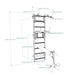 BenchK Wall Bars 733B  diagram with size and measurement