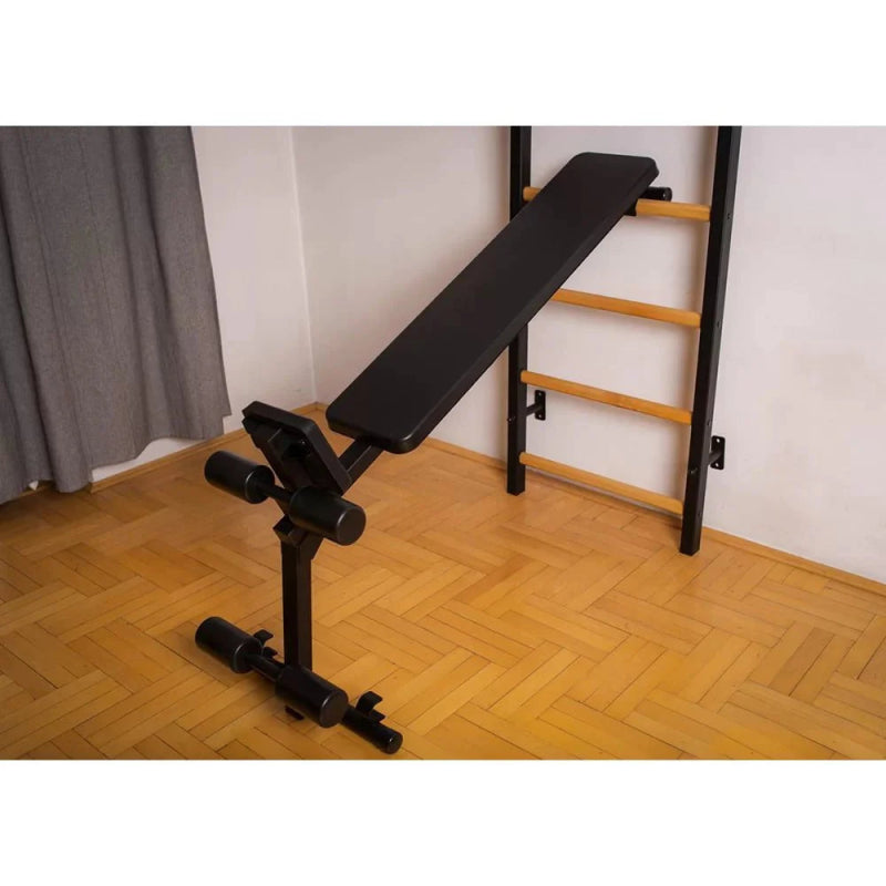 BenchK Wall Bars 733B - bench leaning to wall bar