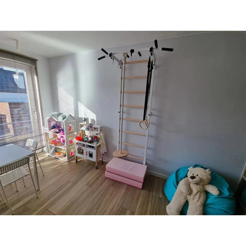 BenchK Wall Bars With Accessories 721B + A076 - in a playroom