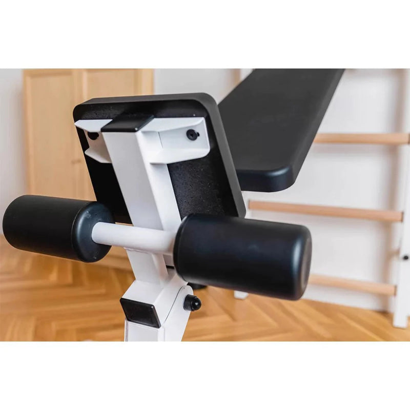 BenchK Workout Bench B1B - close up photo of foot support with white steel