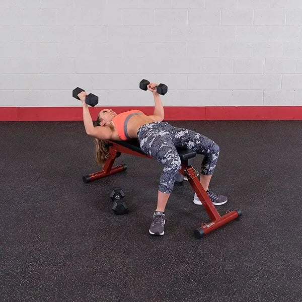 Best Fitness BFFID10 FID Bench - Woman laying down doing arm workout