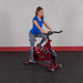 Best Fitness BFSB5 Chain Indoor Exercise Bike - woman on the actual product working out 