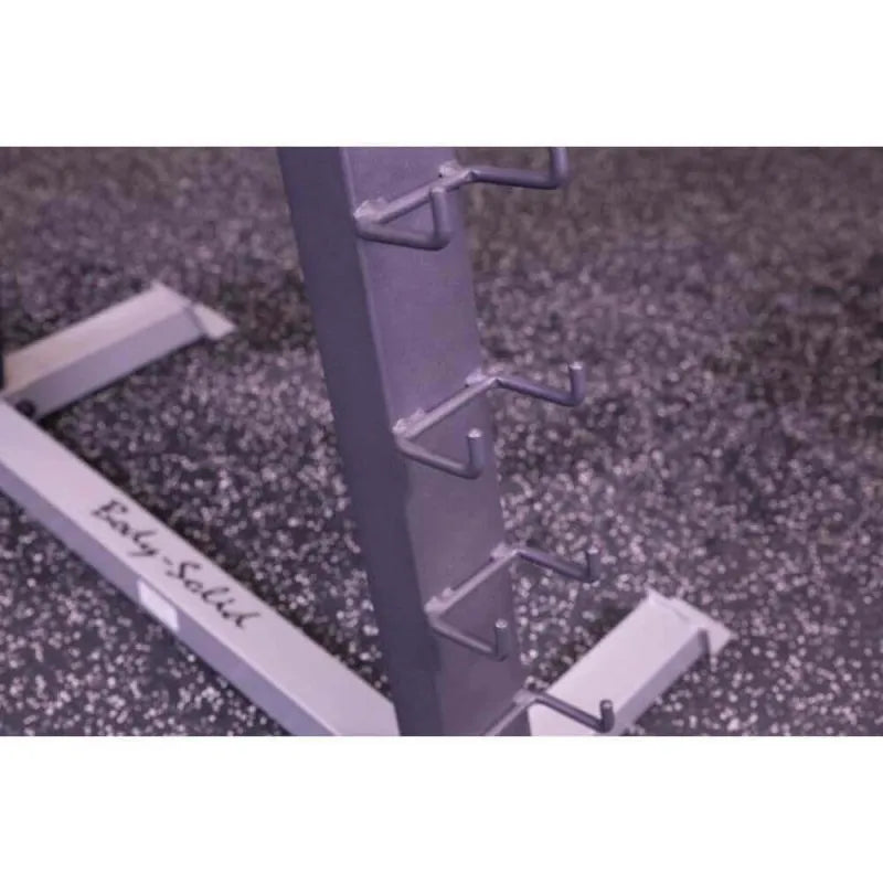 Body-Solid 12 Pair Vinyl Dumbbells With Rack GDR24-VPACK -  A frame rack on close up photo