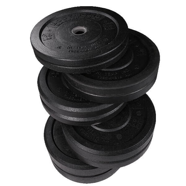 Body-Solid 260lb USA Premium Rubber Bumper Plate Set OBPH260 