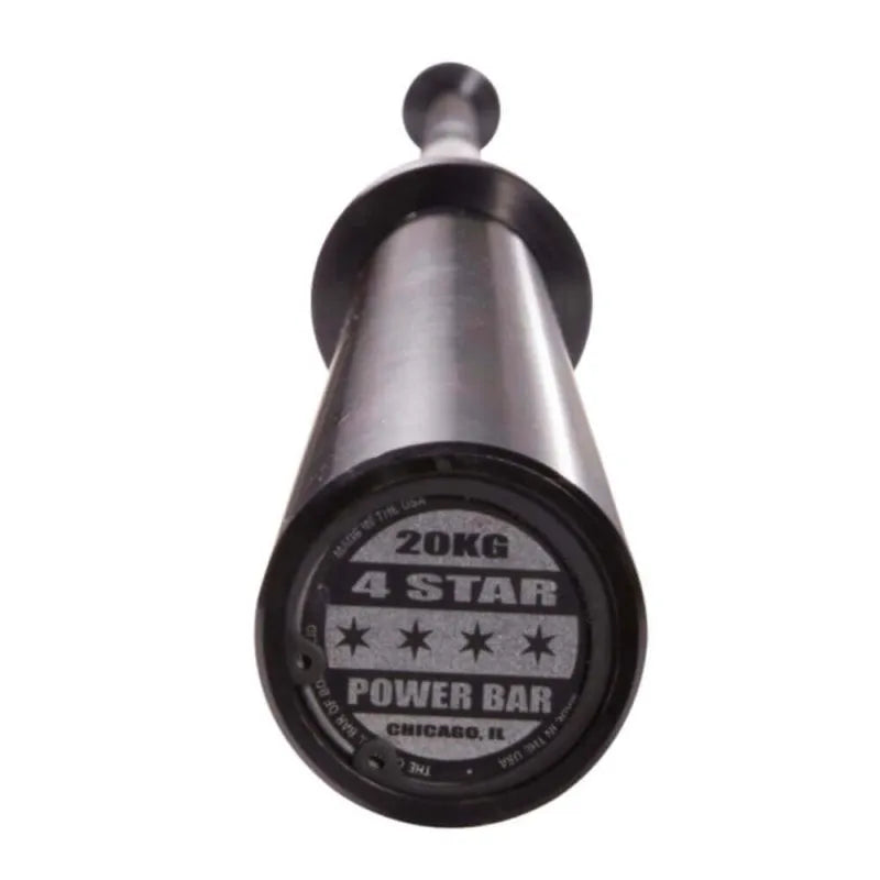 Body-Solid 7' Black 4-Star Olympic Power Bar OB864STAR - Under part of handle focused picture