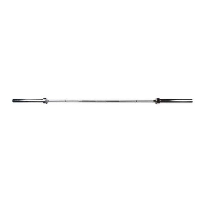 Body-Solid 7' Premium Chrome Olympic Power Bar OB86P1000 - Full lateral view of power bar