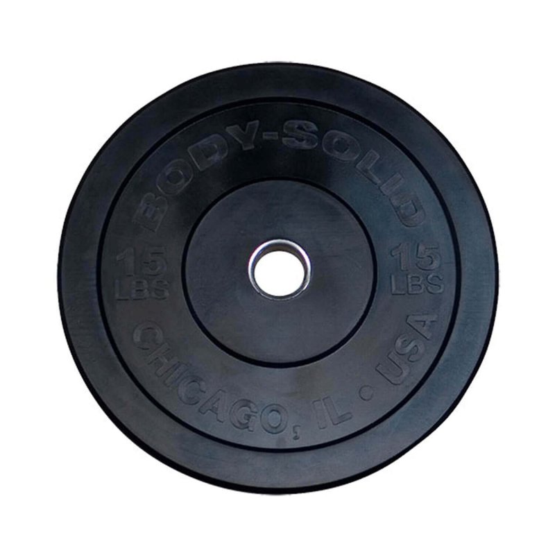 Body-Solid Chicago Extreme Bumper Plates OBPX - black barbell weight