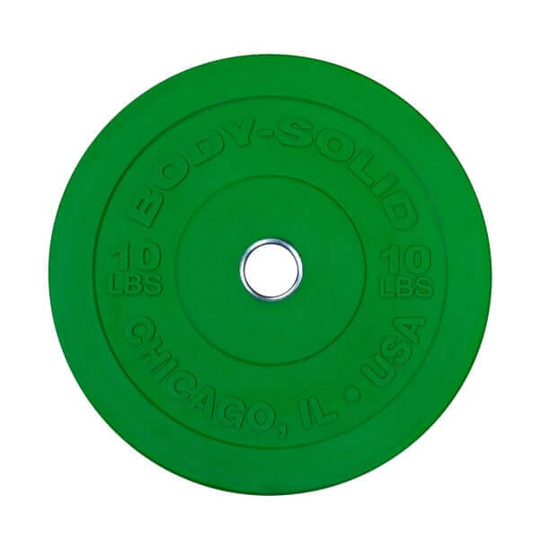 Body-Solid Chicago Extreme Colored Bumper Plates OBPXC - 10 lbs in green color