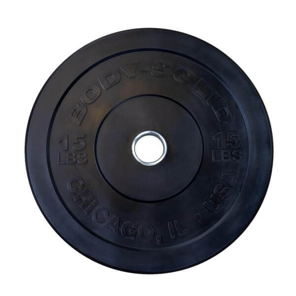 Body-Solid Chicago Extreme Colored Bumper Plates OBPXC - 15lbs plate black