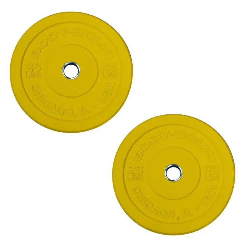 Body-Solid Chicago Extreme Colored Bumper Plates OBPXC - 2 plates fro 25lbs each