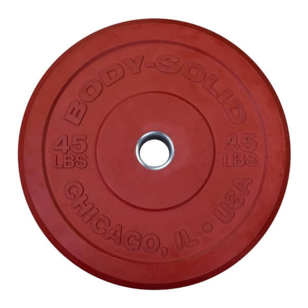 Body-Solid Chicago Extreme Colored Bumper Plates OBPXC -   Red 45 lbs 