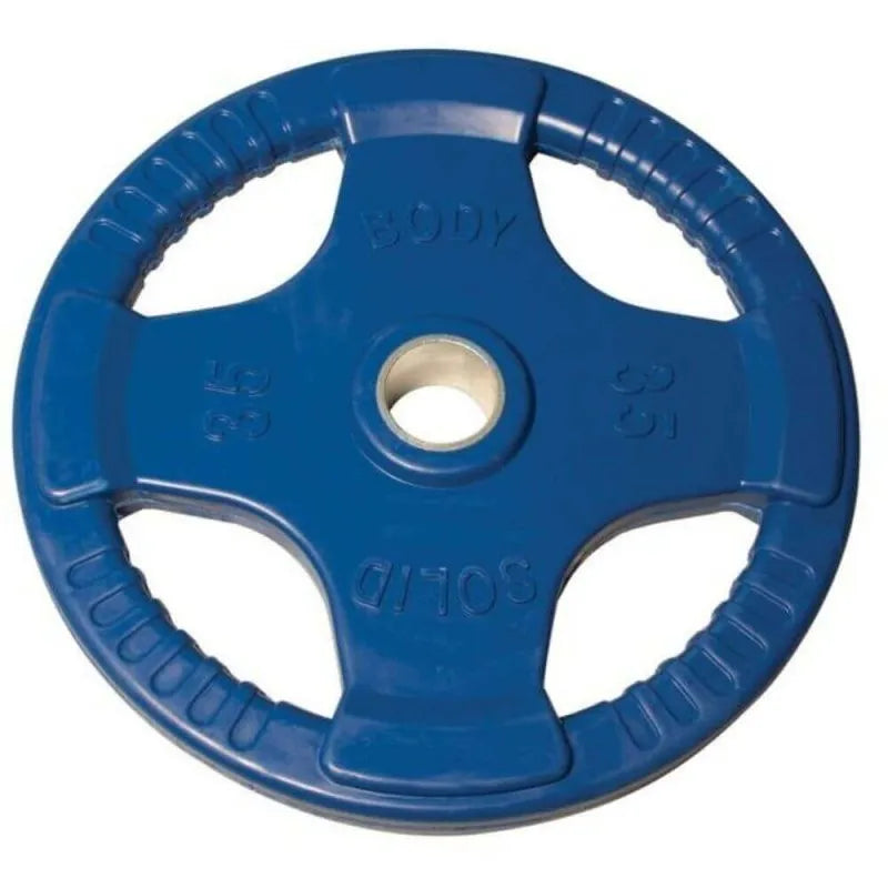 Body-Solid Colored Rubber Grip Plate & Barbell Set ORC - Blue plate 35lbs 