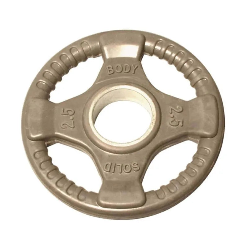 Body-Solid Colored Rubber Grip Plate & Barbell Set ORC - brown 2.5 plate