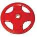 Body-Solid Colored Rubber Grip Plate & Barbell Set ORC - Red plate 45 lbs 