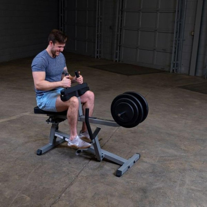 Body-Solid Commercial Seated Calf Raise GSCR349 -Man sittin looking happy