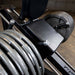 Body-Solid Compact Leg Press GCLP100 close up photo of handle bench and weight plate