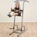 Body-Solid Deluxe Vertical Knee Raise GVKR82 - Woman on the product lifting both legs in front position