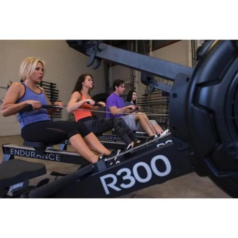 Body-Solid Endurance Indoor Rower R300 - 4 people working out with their own rower