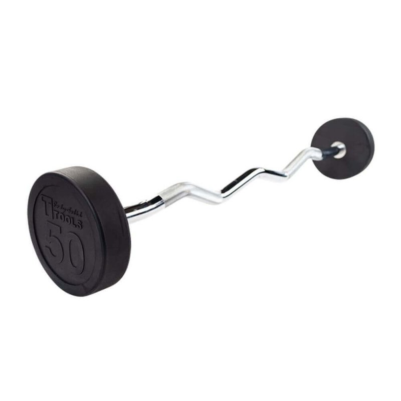 Body-Solid Fixed Curl Bars - barbell on 50