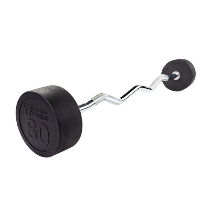 Body-Solid Fixed Curl Bars - Barbell fully set up 80