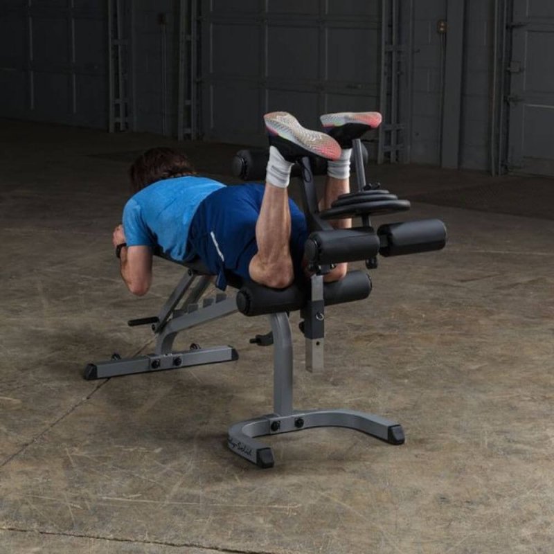 Body-Solid Flat Incline Decline Bench GFID31 - man lying down using leg support