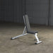 Body-Solid Folding Multi-Bench GFID225 - Bench folded set up in a room with gray walls