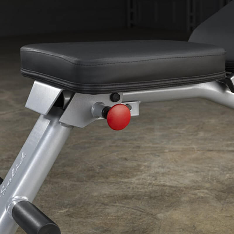 Body-Solid Folding Multi-Bench GFID225 - Red circle button under bench for folding