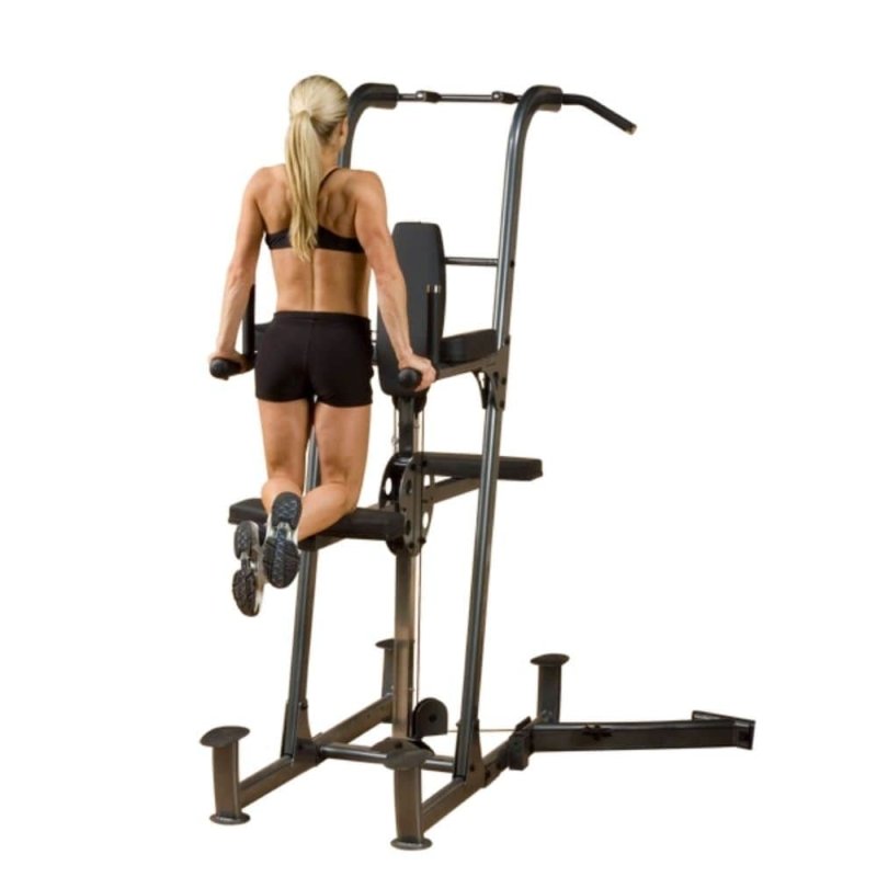 Body-Solid Fusion Weight-Assisted Dip & Pull-Up Station FCDWA - Woman on training 