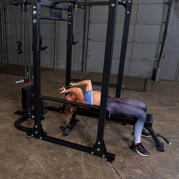 Body-Solid GPR400 Power Rack - woman working out on side view photo