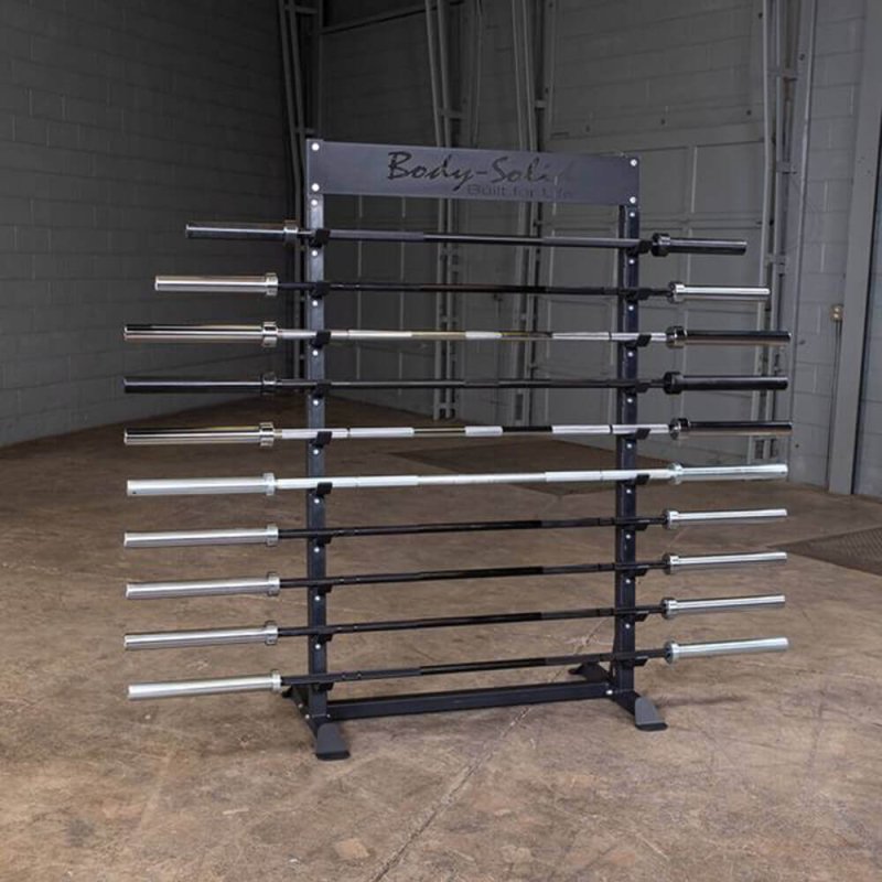 Body-Solid Horizontal Bar Rack SBS100 - actual product with different sizes of bar