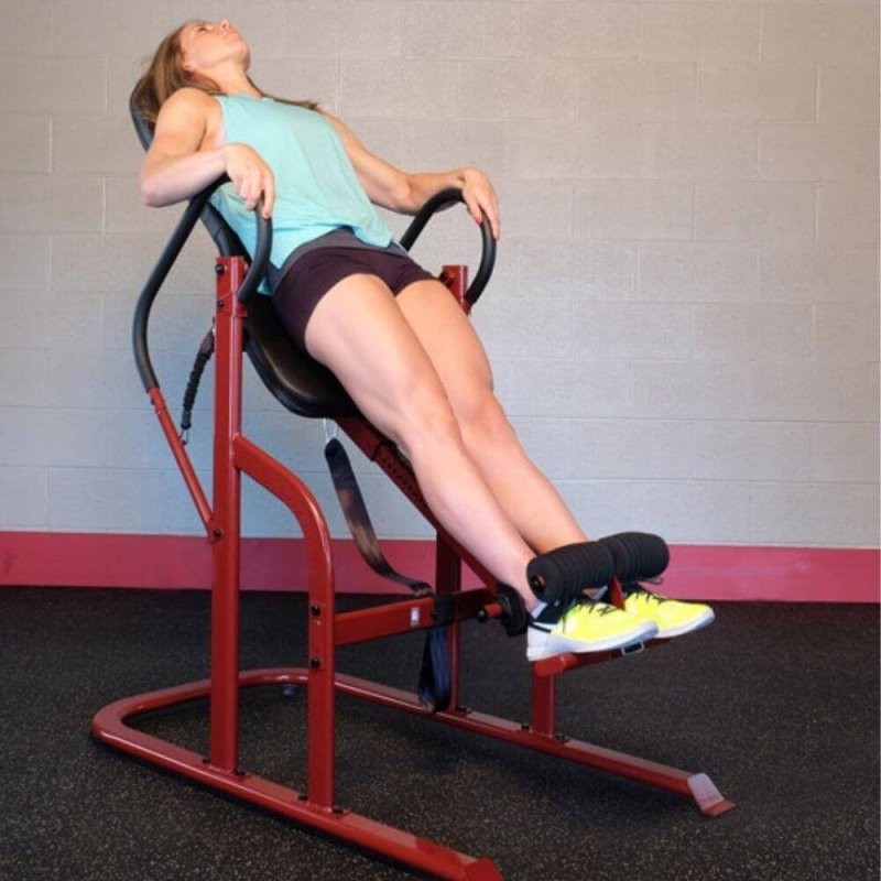 Body-Solid Inversion Table GINV50 woman on bench inclined position