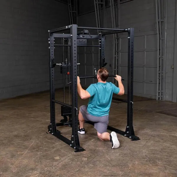 Body-Solid Lat Pull Attachment GLA400 - Man working out kneeling pull down 