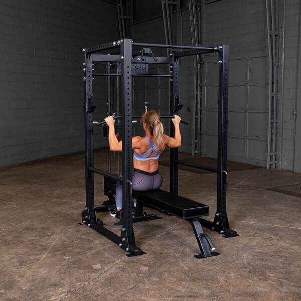 Body-Solid Lat Pull Attachment GLA400 - woman on lat pulldown exercise