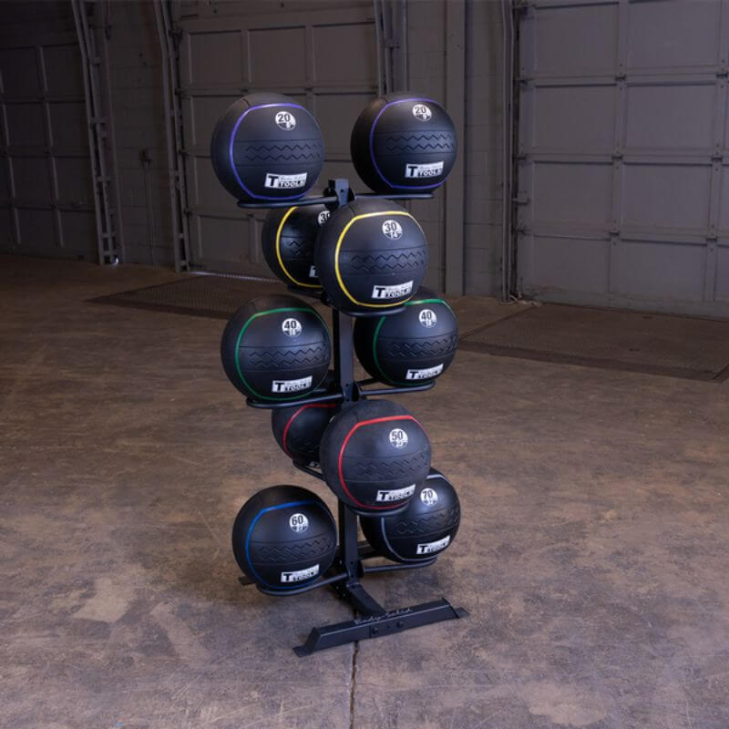 Body-Solid Medicine Ball Rack GMR20 - Rack with medicine balls in black 