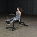 Body-Solid Olympic Leverage Exercise Bench with Leg Developer FID46 - woman working out sitting straight doing leg extension exercise 
