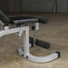 Body-Solid Powerline Flat Incline Decline Bench PFID130X - close up of the metal step with padding