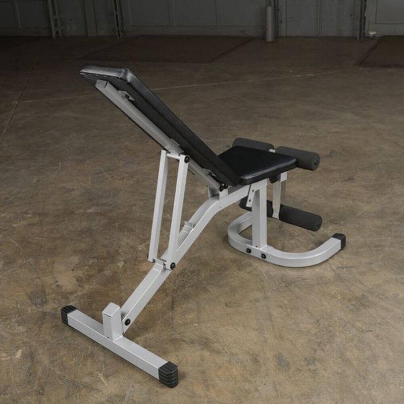 Body-Solid Powerline Flat Incline Decline Bench PFID130X - back view with the metal support