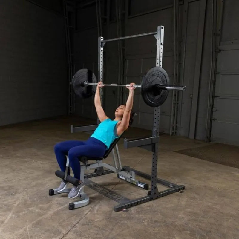 Body-Solid Powerline Half Rack PPR500 - woman doing bench press