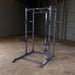 Body-Solid Powerline Half Rack PPR500 -  metal gym equipment in a room