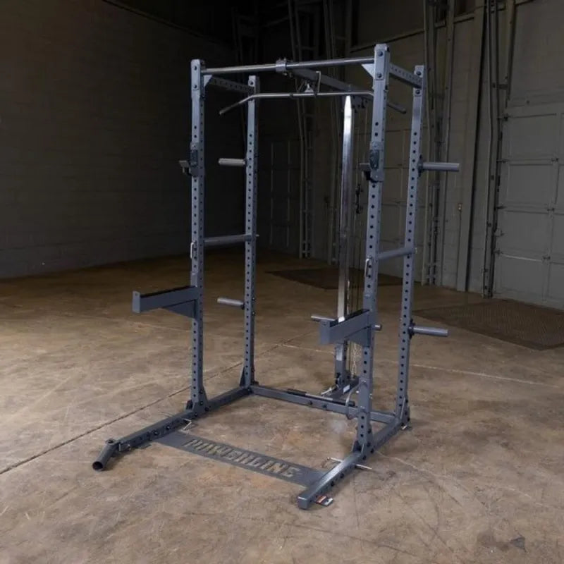 Body-Solid Powerline Half Rack PPR500 -  metal gym equipment in a room