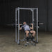 Body-Solid Powerline Power Rack PPR200X - man doing shoulder press