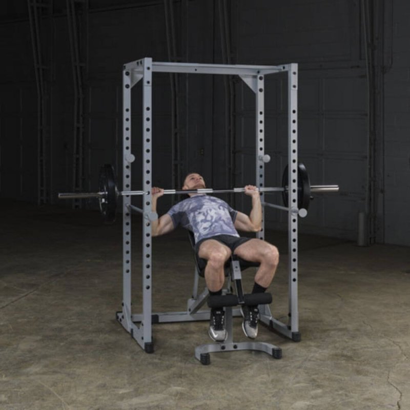 Body-Solid Powerline Power Rack PPR200X - man doing shoulder press