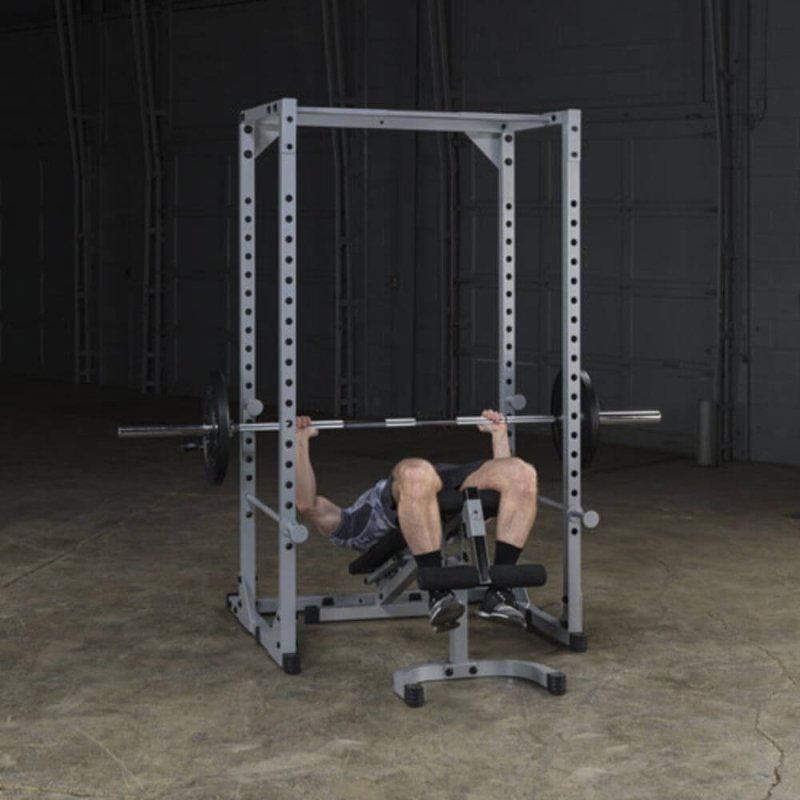 Body-Solid Powerline Power Rack PPR200X - man doing exercise on a bench