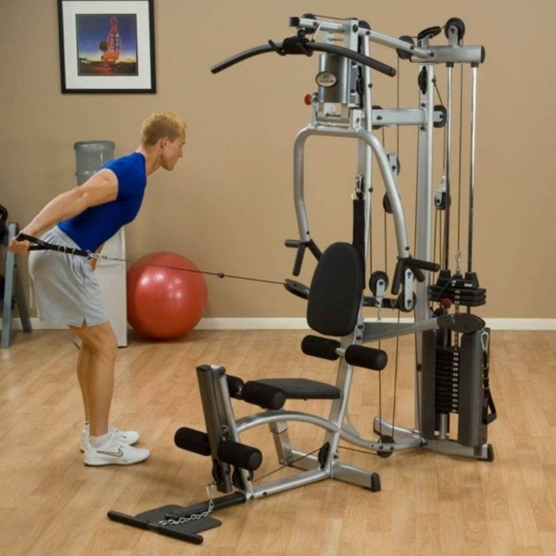 Body-Solid Powerline Single Stack Home Gym P2X - man using it 